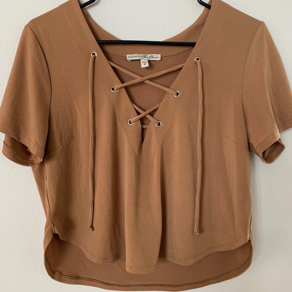 Tan Express Cropped Blouse